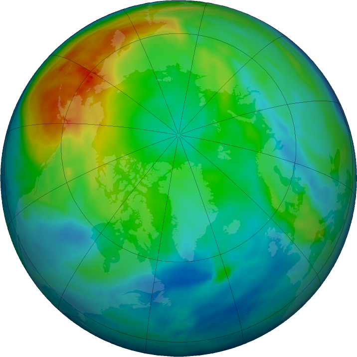 Arctic ozone map for 06 December 2020